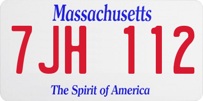 MA license plate 7JH112