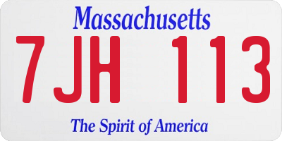 MA license plate 7JH113