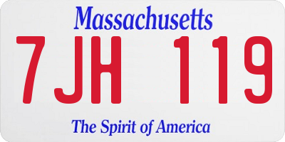 MA license plate 7JH119