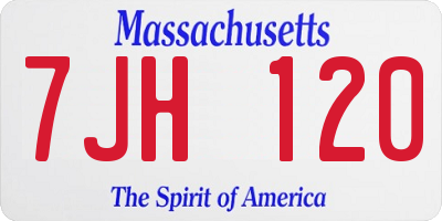 MA license plate 7JH120