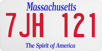 MA license plate 7JH121