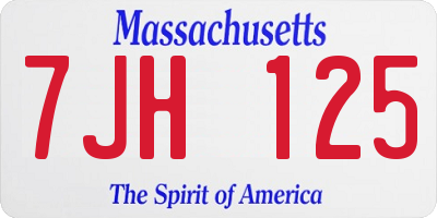 MA license plate 7JH125