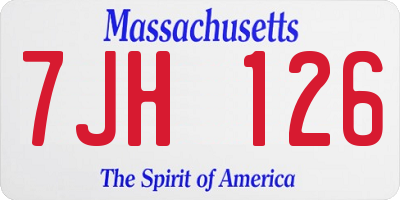 MA license plate 7JH126