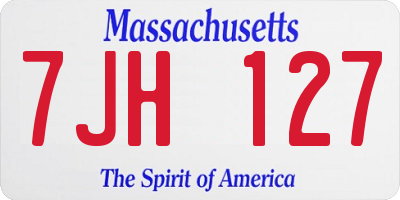 MA license plate 7JH127