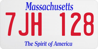MA license plate 7JH128