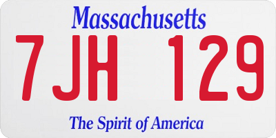 MA license plate 7JH129