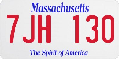 MA license plate 7JH130