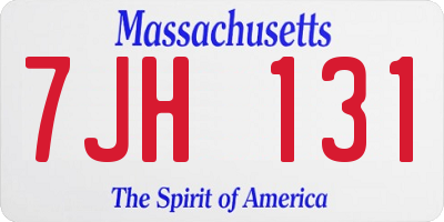 MA license plate 7JH131