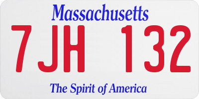 MA license plate 7JH132