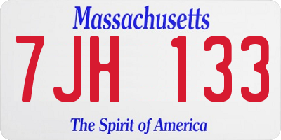 MA license plate 7JH133