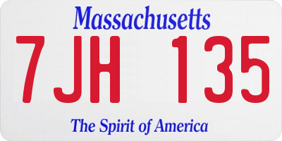 MA license plate 7JH135
