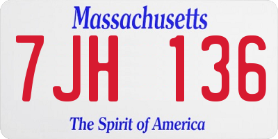 MA license plate 7JH136