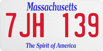 MA license plate 7JH139