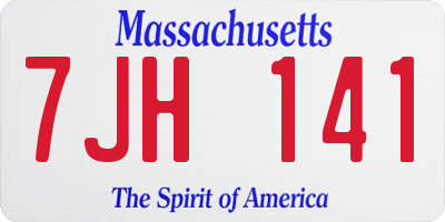 MA license plate 7JH141