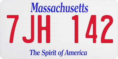 MA license plate 7JH142