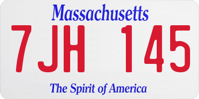 MA license plate 7JH145