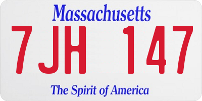 MA license plate 7JH147