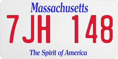 MA license plate 7JH148