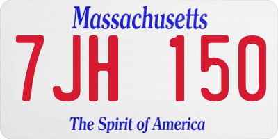 MA license plate 7JH150