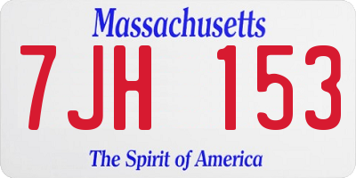MA license plate 7JH153