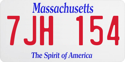 MA license plate 7JH154