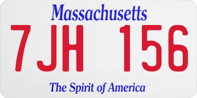 MA license plate 7JH156