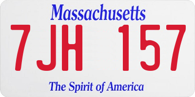 MA license plate 7JH157