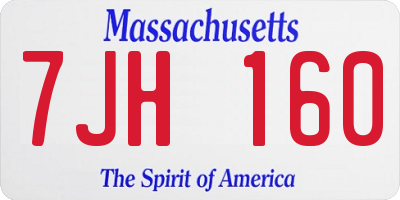 MA license plate 7JH160