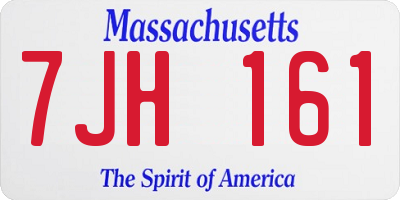 MA license plate 7JH161