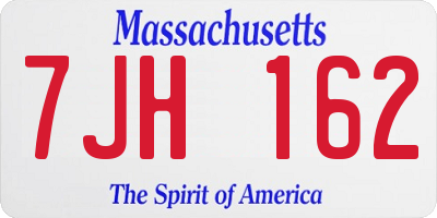 MA license plate 7JH162