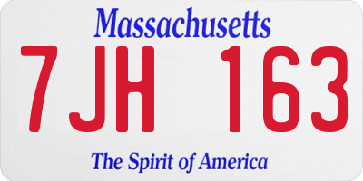 MA license plate 7JH163