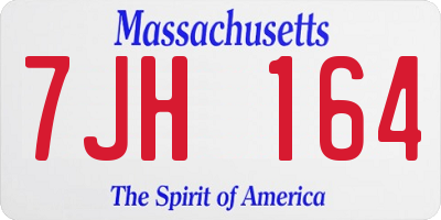 MA license plate 7JH164