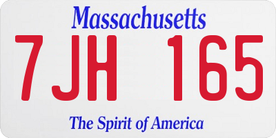 MA license plate 7JH165