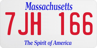 MA license plate 7JH166