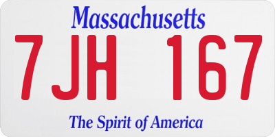 MA license plate 7JH167