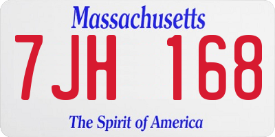 MA license plate 7JH168