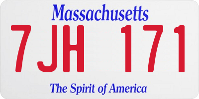 MA license plate 7JH171