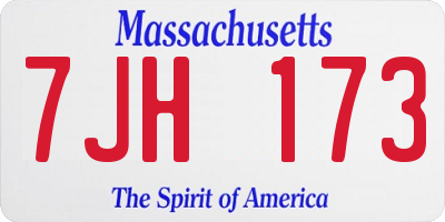 MA license plate 7JH173