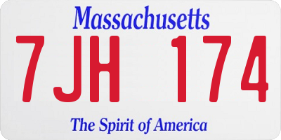 MA license plate 7JH174