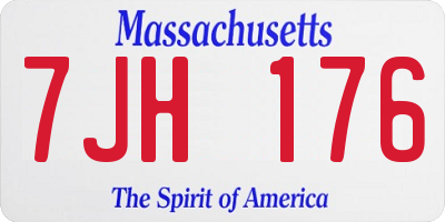 MA license plate 7JH176
