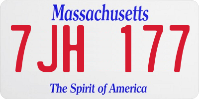 MA license plate 7JH177