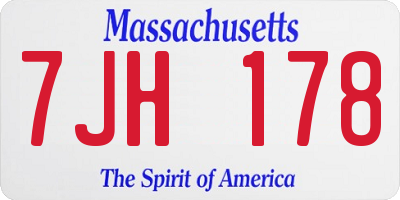 MA license plate 7JH178