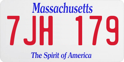 MA license plate 7JH179