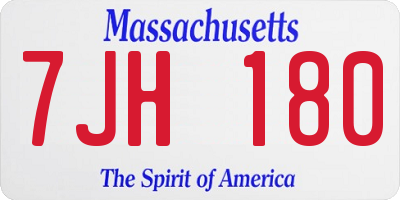 MA license plate 7JH180