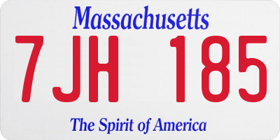 MA license plate 7JH185
