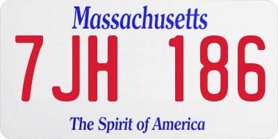 MA license plate 7JH186