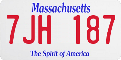 MA license plate 7JH187