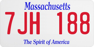 MA license plate 7JH188
