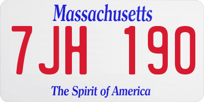 MA license plate 7JH190