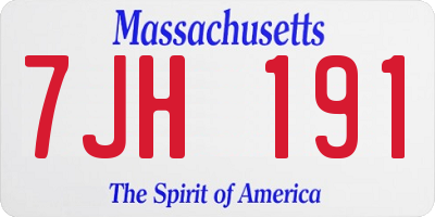 MA license plate 7JH191